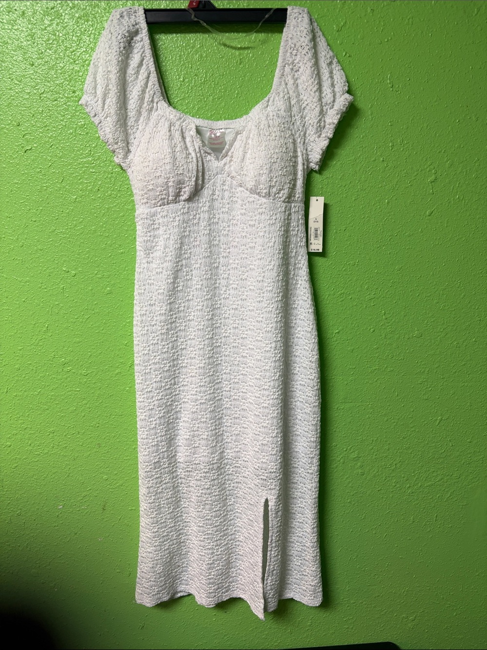 No Boundaries White Textured Maxi Nightdress